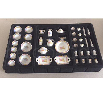 Ceramic Miniature Tableware Set AJEW-E050-10-1
