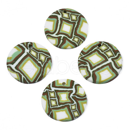 Handmade Polymer Clay Pendants CLAY-N010-048B-1