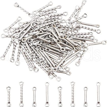Unicraftale 80Pcs 4 Sizes 201 Stainless Steel Links Connectors STAS-UN0026-68-1