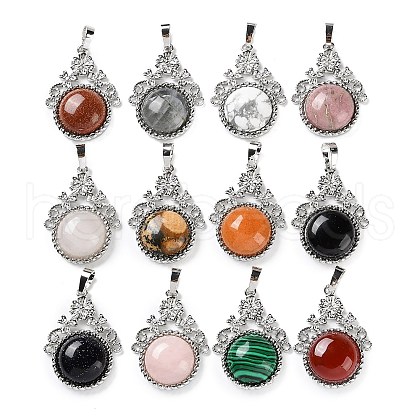 Natural & Synthetic Mixed Gemstone Pendants G-P498-01P-1