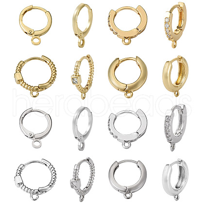  8 Pairs 8 Style Brass Hoop Earrings EJEW-PJ0001-05-1