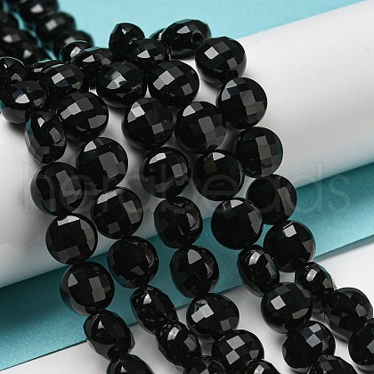 Natural Black Onyx(Dyed & Heated) Beads Strands G-K351-A02-01-1
