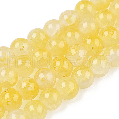 Crackle Baking Painted Imitation Jade Glass Beads Strands DGLA-YW0001-17C-1