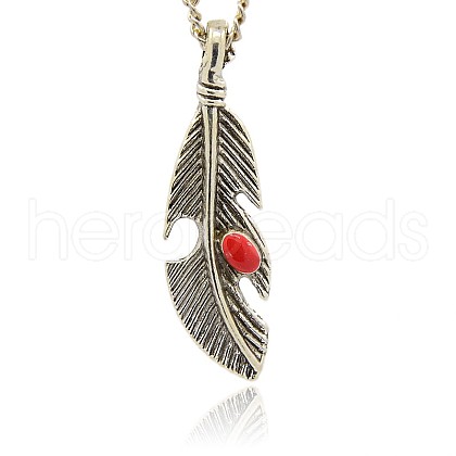Antique Silver Alloy Enamel Leaf Pendants PALLOY-J207-03AS-1