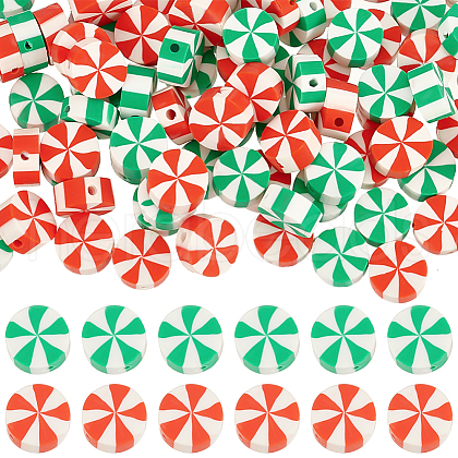 SUNNYCLUE 200Pcs 2 Colors Handmade Polymer Clay Beads CLAY-SC0001-79-1