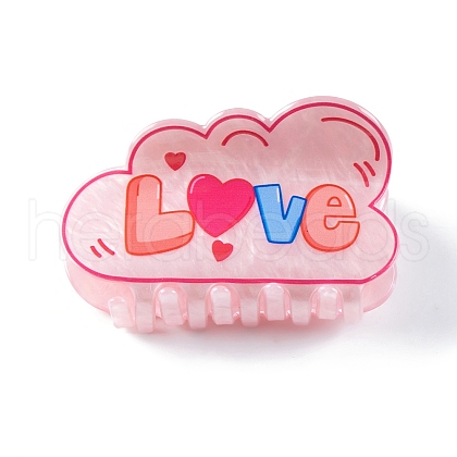 Cloud with Word Love Acrylic Claw Hair Clips PW-WG80144-02-1