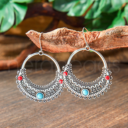 Bohemian Style Alloy Acrylic Dangle Earrings WGAEF55-01-1