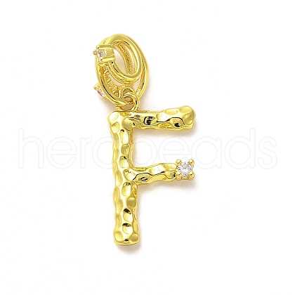 Rack Plating Brass Micro Pave Cubic Zirconia European Dangle Charms KK-L210-015G-F-1