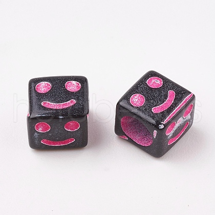 Black Craft Acrylic Beads MACR-SZ0001-36A-1