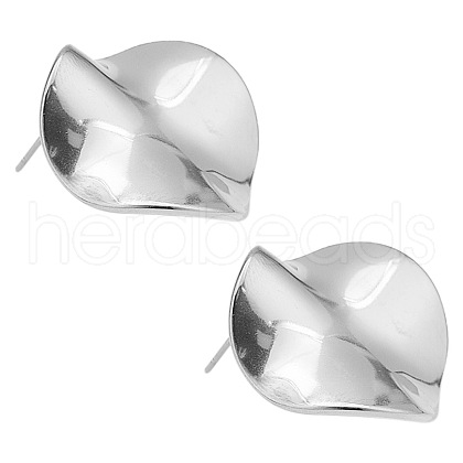 Non-Tarnish Stylish Irregular Leaf 304 Stainless Steel Stud Earrings for Women YH2174-1-1