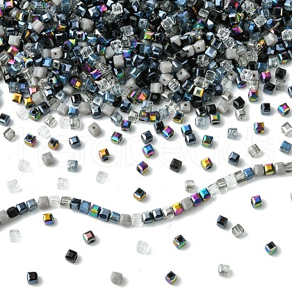 500Pcs Cube Glass Beads GLAA-YWC0005-01B-1