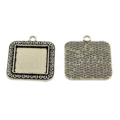 Tibetan Style Alloy Pendant Cabochon Settings TIBEP-5334-AS-FF-1