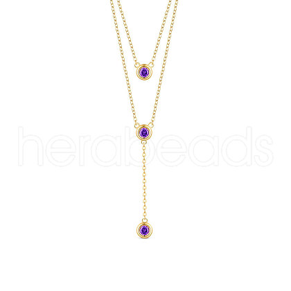 SHEGRACE 925 Sterling Silver Two-Tiered Necklaces JN700C-1