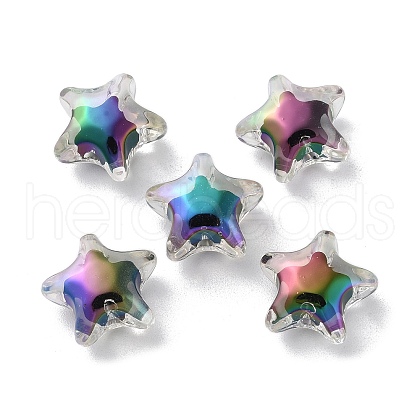 UV Plating Rainbow Iridescent Acrylic Beads X-OACR-H112-20B-1