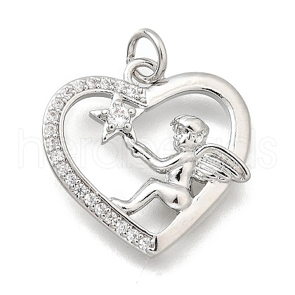 Brass Micro Pave Cubic Zirconia Pendants KK-F896-02P-1