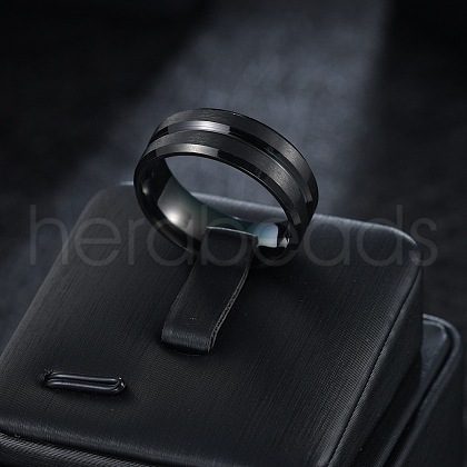 Grooved Stainless Steel Finger Rings for Men WG2ADDA-28-1