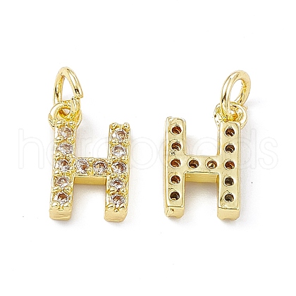 Real 18K Gold Plated Brass Micro Pave Clear Cubic Zirconia Charms KK-E068-VB452-H-1