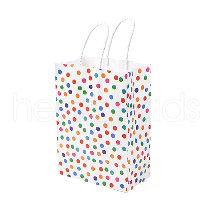 Polka Dot Print Paper Packing Tote Bags CARB-R001-01A-1