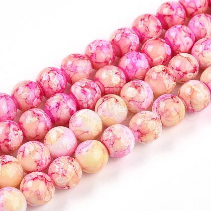 Baking Painted Glass Beads Strands DGLA-N003-10mm-A01-1