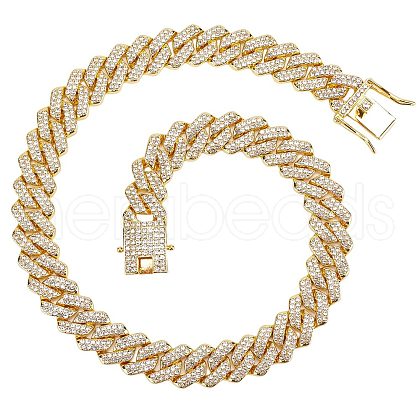 Crystal Rhinestone Tennis Necklace NJEW-WH0009-13-1