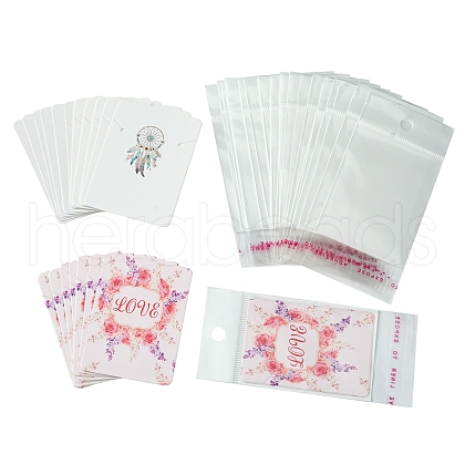 24Pcs 3 Colors Cardboard Necklace Display Cards CDIS-FS0001-07-1