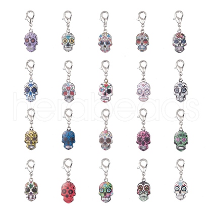 20Pcs Alloy Enamel Pendant Decoration HJEW-JM01013-1