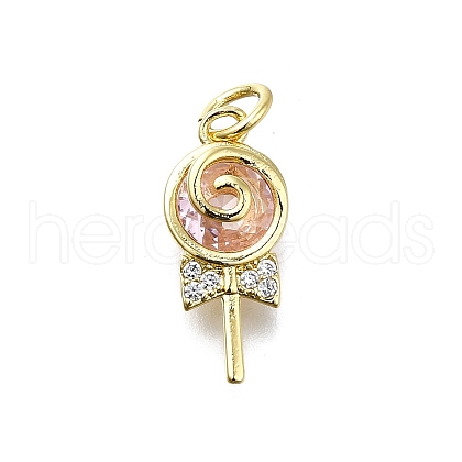 Brass Micro Pave Cubic Zirconia Pendants KK-K400-42G-02-1