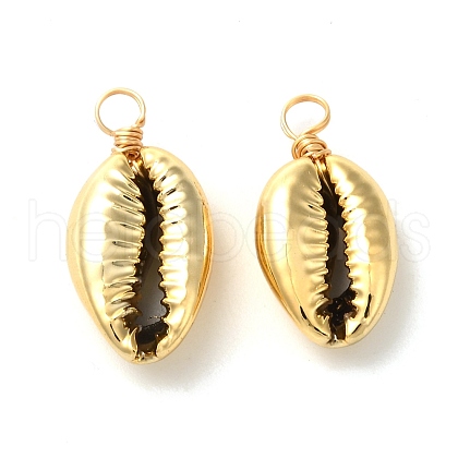 Electroplated Shell Beads Pendants PALLOY-JF01002-03-1