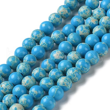 Synthetic Imperial Jasper Dyed Beads Strands G-D077-A01-01J-1
