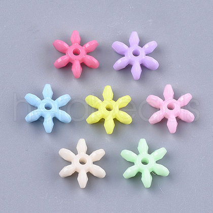 Opaque Solid Color Acrylic Paddle Beads MACR-T030-01-1
