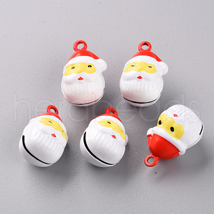 Christmas Baking Painted Brass Bell Pendants KKB-S002-008-1