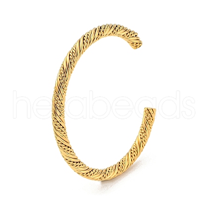 Ion Plating(IP) 304 Stainless Steel Braided Cuff Bangles BJEW-G695-04G-1