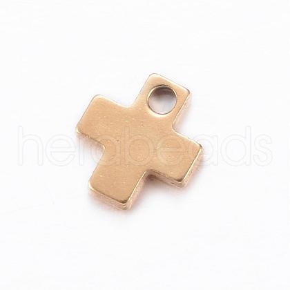 201 Stainless Steel Tiny Cross Charms STAS-D445-109-1