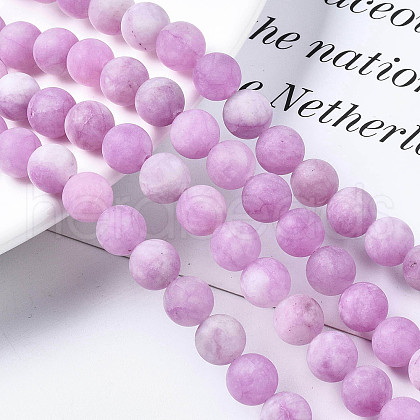 Natural White Jade Bead Strands G-R297-8mm-50-1