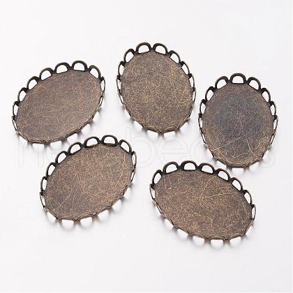 Brass Lace Edge Bezel Cups KK-E185-AB-NF-1