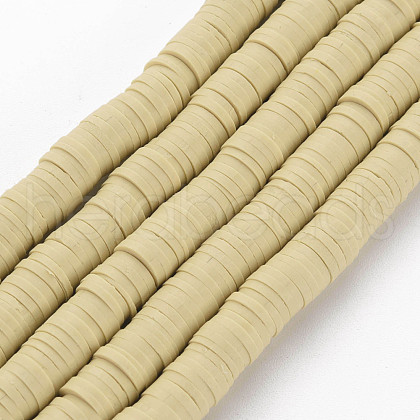 Handmade Polymer Clay Beads Strands CLAY-R089-6mm-117-1