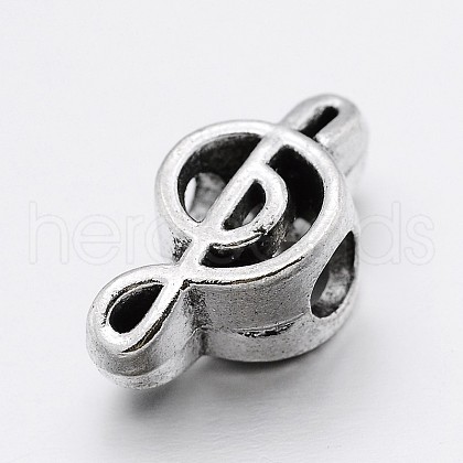 Alloy Musical Notes Large Hole European Beads MPDL-M040-08AS-1