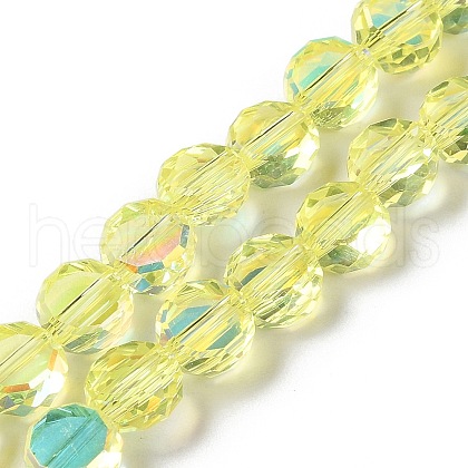 Transparent Electroplate Glass Beads Strands GLAA-Q099-D01-07-1