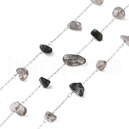 Handmade Natural Smoky Quartz Chip Beads Chain CHS-H028-06A-05-1