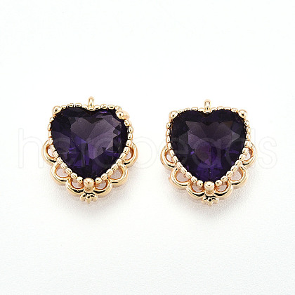 Brass Pave Cubic Zirconia Pendants ZIRC-T016-09-1