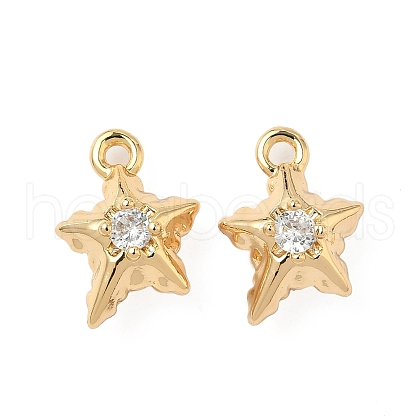 Brass Micro Pave Cubic Zirconia Pendants KK-S531-12G-F-1