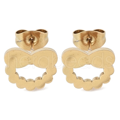 PVD Vacuum Plating 304 Stainless Steel Stud Earrings for Women EJEW-A048-18G-1