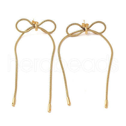 Bowknot 304 Stainless Steel Earrings for Women EJEW-U003-23G-1