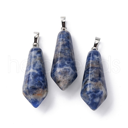 Natural Sodalite Pointed Pendants G-I314-02P-05A-1