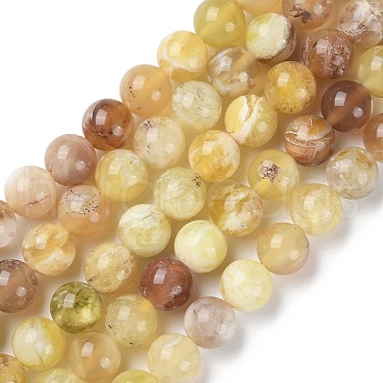 Natural Yellow Opal Beads Strands G-Q1001-A01-02-1