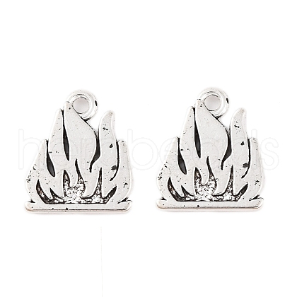 Flame Tibetan Style Alloy Pendants TIBEP-S295-40AS-RS-1