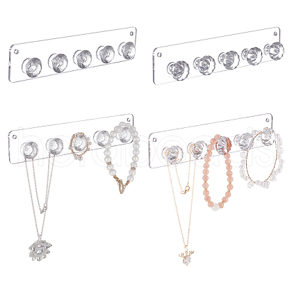 AHADERMAKER Wall Mounted Acrylic Necklace Holder AJEW-GA0007-50A-1