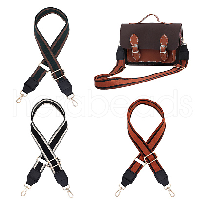 WADORN 3Pcs 3 Colors Canvas Adjustable Bag Handles FIND-WR0009-20-1