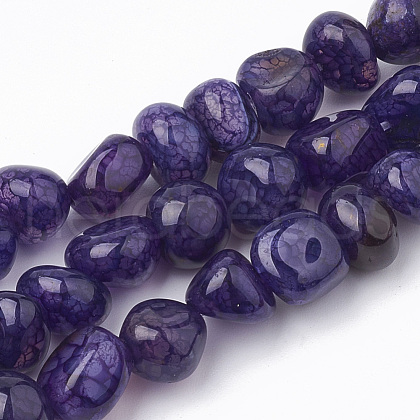 Dyed Natural Dragon Veins Agate Beads Strands G-T098-11A-1
