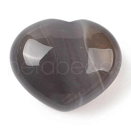 Mother's Day Gifts Natural Grey Agate Love Heart Stone G-I367-03E-1